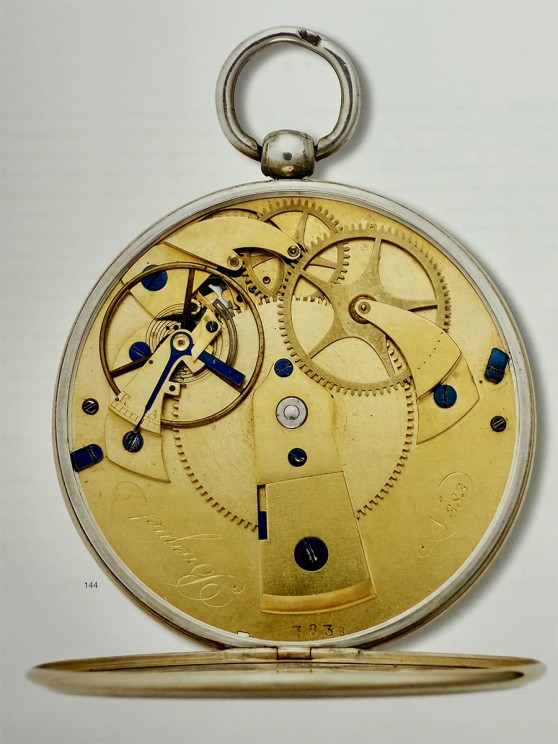 La souscription n°383, côté fond, vendue en 1798. Le dessin du calibre Souscription a atteint sa forme définitive - © Breguet